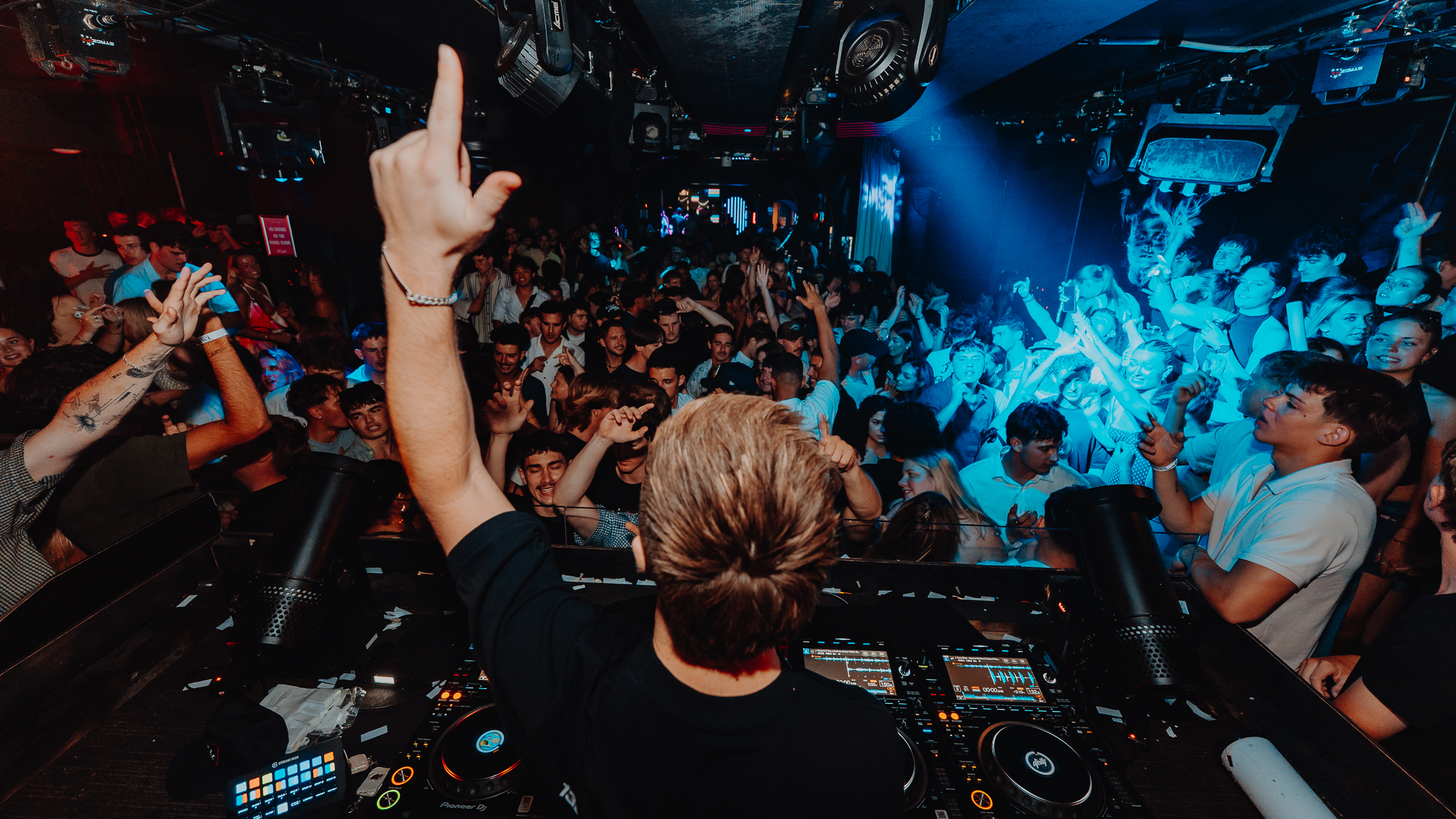 DJ and crowd at nightclub, Gold Coast