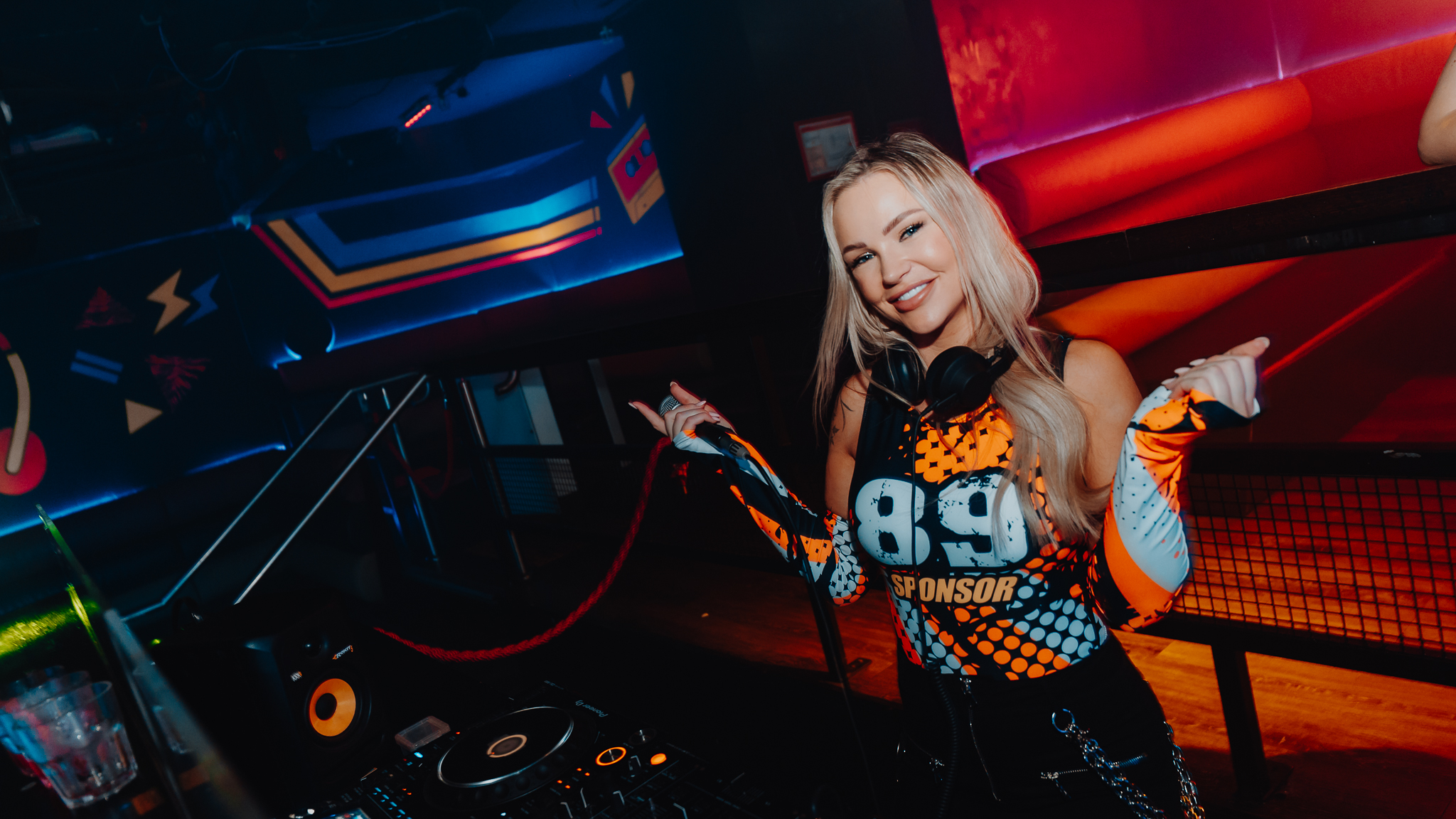 DJ at decks at Gold Coast nightclub